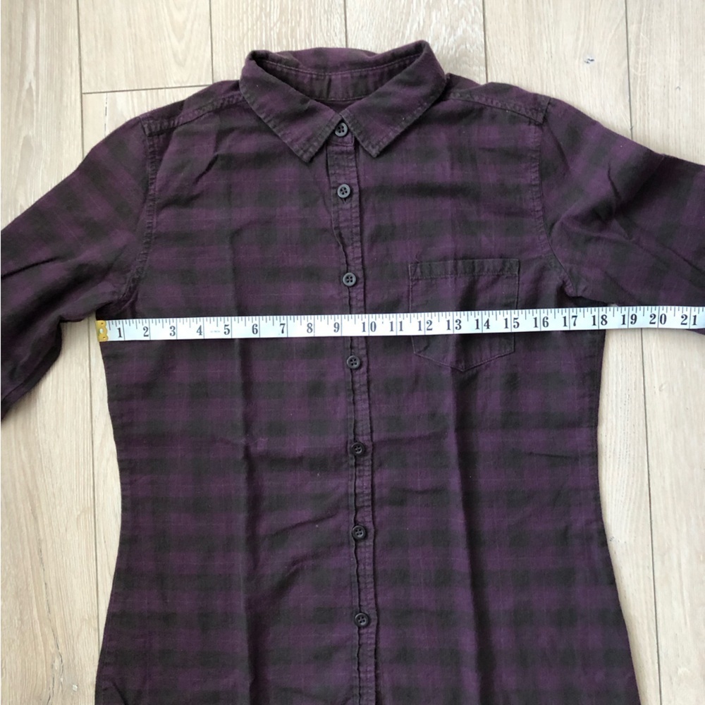 MEC Organic Cotton Flannel Button Down Shirt in Purple Women’s Size S - Picture 4 of 9